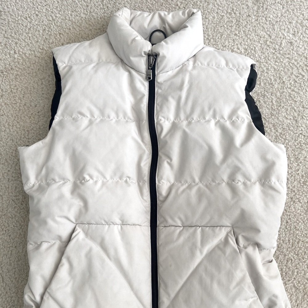 Eddie Bauer White Puffer Vest, Size S